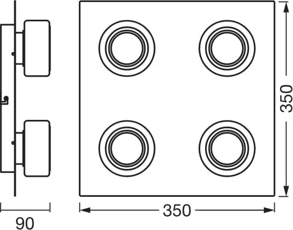 Osram - Plafonieră LED pentru baie ORBIS FLAME 4xLED/5,5W/230V IP44 alb