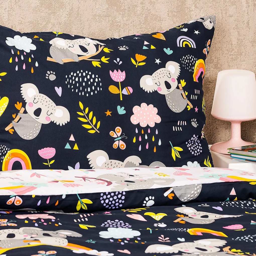 Lenjerie bumbac 4Home Koala rainbow, 140 x 200 cm, 70 x 90 cm