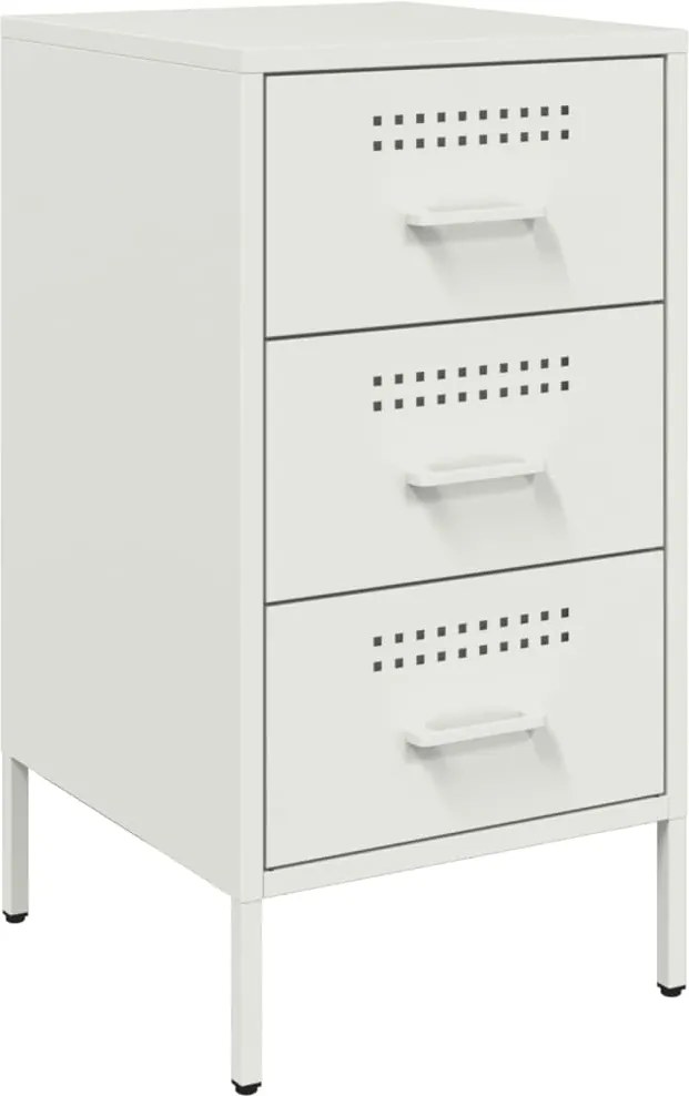 vidaXL Noptieră, alb, 36x39x68 cm, oțel