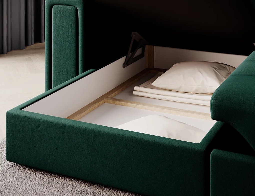 Coltar extensibil reversibil 3 locuri ELTAP, Blenvi, 260x150x82 cm, lemn/poliester, verde inchis