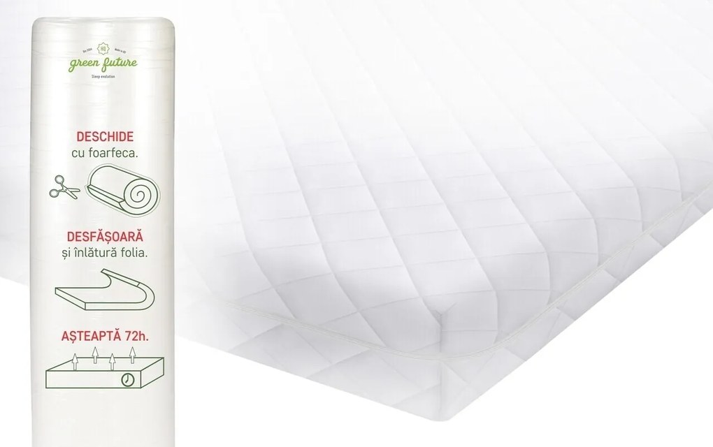 Saltea SuperOrtopedica KONFORTA 17 cm, 180x200x17cm, Husa detasabila, lavabila, matlasata, hipoalergenica, Reversibila, Fermitate Medie