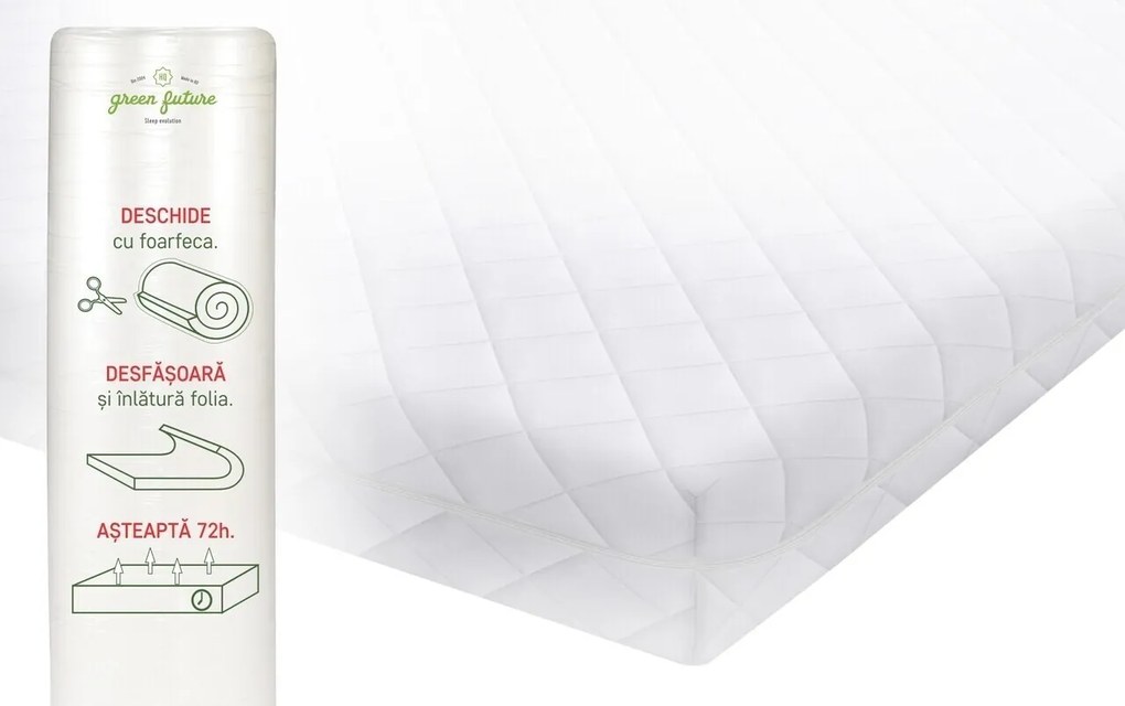 Saltea SuperOrtopedica KONFORTA 17 cm, 180x200x17cm, Husa matlasata, hipoalergenica, Reversibila, Fermitate Medie