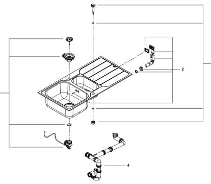 GROHE 31572SD1 - Chiuvetă K500 1000 × 500 mm inox