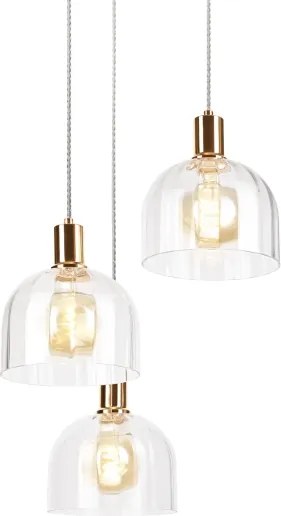 Candelabru suspendat pe cablu VIVE 3xE27/15W/230V auriu