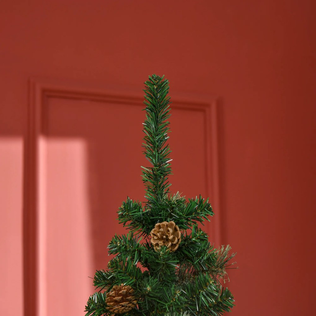 Pom de Craciun artificial 165cm cu ramuri realiste si 27 de conuri de pin, decor de Craciun, verde HOMCOM | Aosom RO