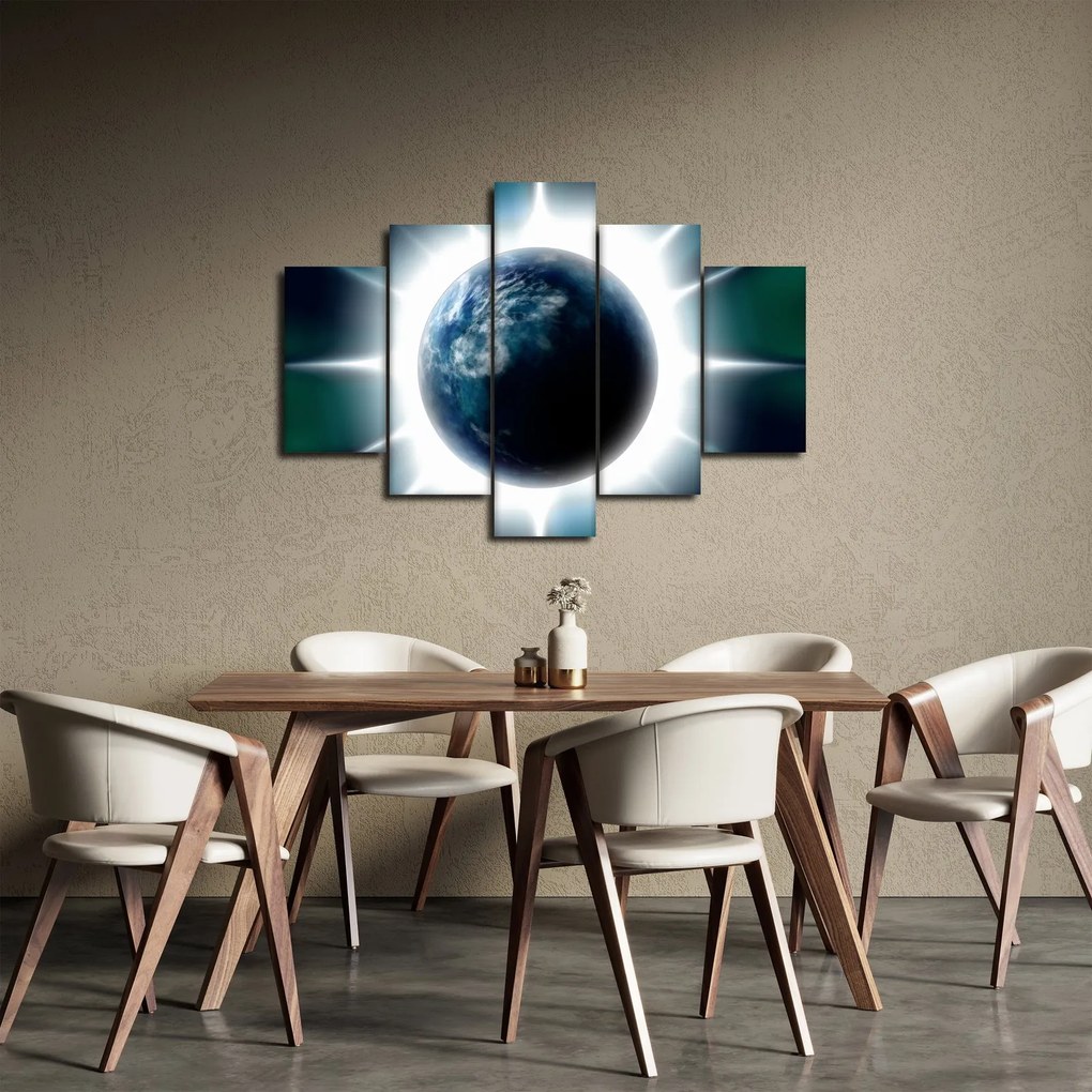 Tablou cu planeta iluminată (150x105 cm)