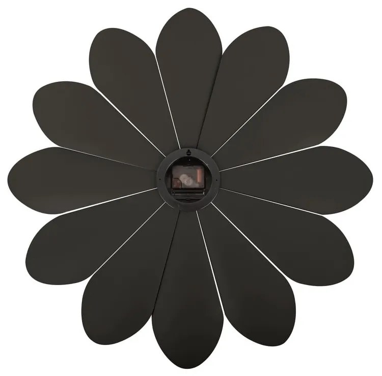 Ceas de perete Karlsson Flower, ø 60 cm, negru