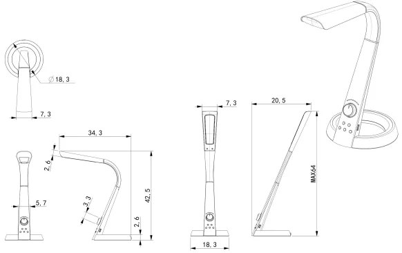 Globo 58376B - Lampă de birou LED RGB dimabilă MITTI 1xLED/8W/230V + LED/2W