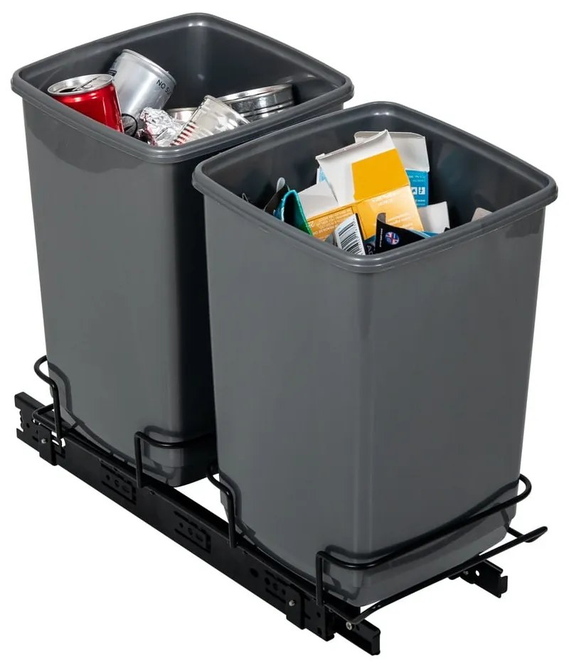 Coșuri de gunoi din plastic cu 2 recipiente de 20 l - Addis