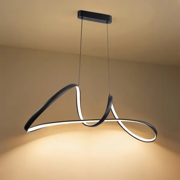 Brilagi-LED Lampă suspendată LED dimabilă pe cablu TWISTER LED/60W/230V 3000-6000K neagră+telecomandă