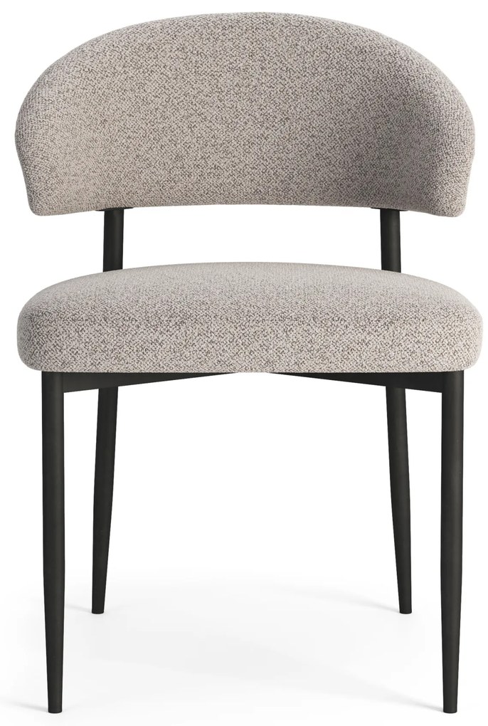 MAZZONI EXPORT IRIS Bej Latte (material Monza 60) - SCAUN MODERN TAPIȚAT BOUCLÉ PENTRU SALON/SUFRAGERIE LOFT