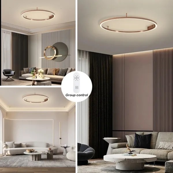 Immax NEO 07326-80C-LED Plafonieră dimabilă FINO LED/55W/230V 80 cm Tuya aur roz+telecomandă