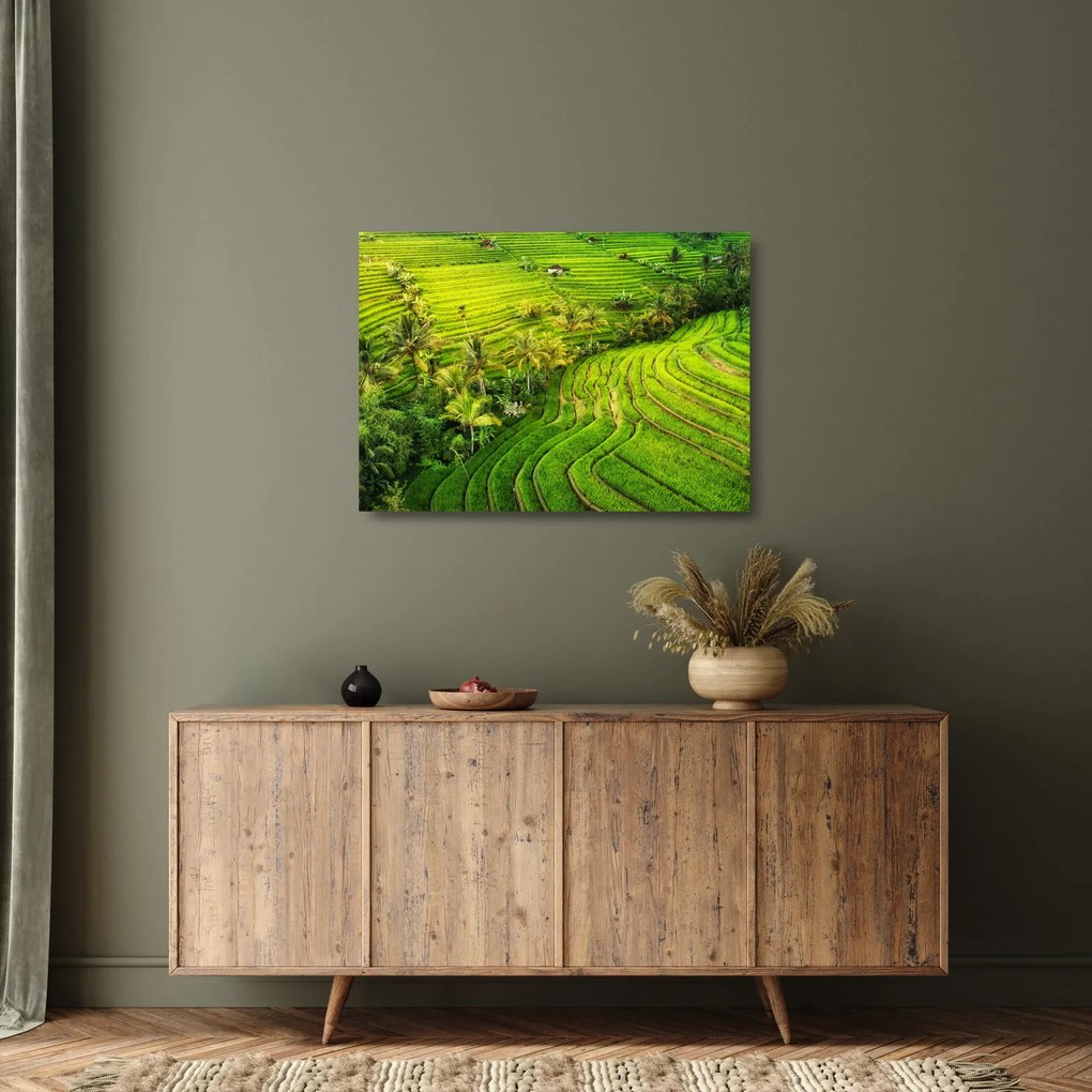 Tablou pe sticlă - Terase de orez (70x50 cm)