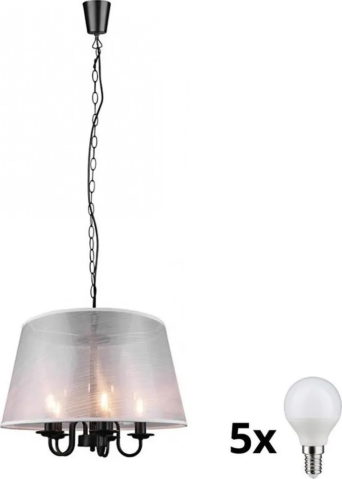 Reality - Candelabru LED pe lanț CIMA 5xE14/40W/230V gri