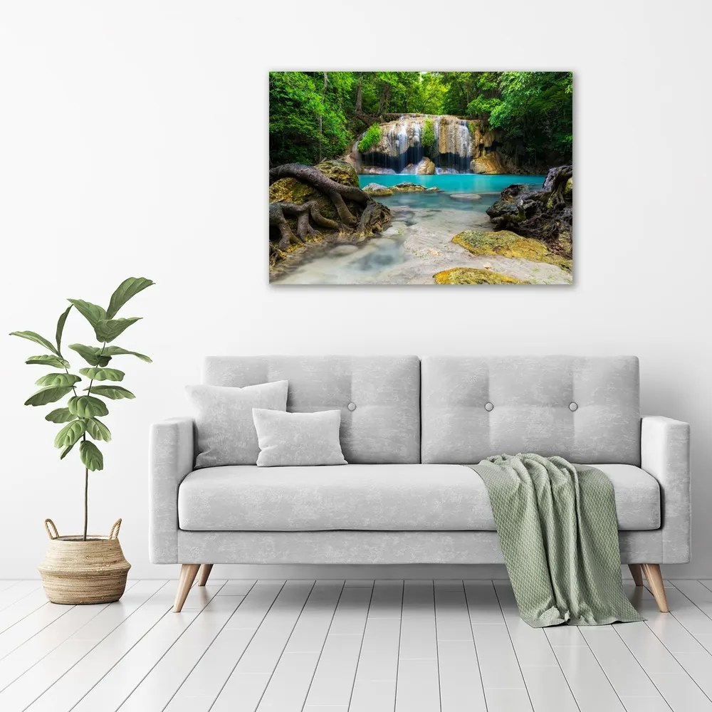 Imprimare tablou canvas Cascada din pădure
