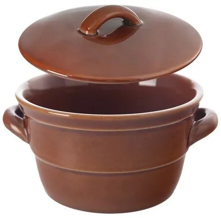 Orion Oală ceramică pentru untură cu capac, 0,7 l