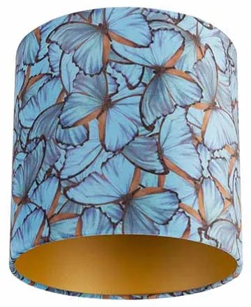 Abajur din catifea cu design fluture 25/25/25 interior auriu