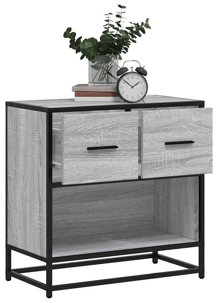 vidaXL Noptiera gri Sonoma 60x31x60 cm lemn prelucrat si metal