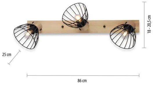 Spot LAMI 3xE27/25W/230V Leuchten Direkt 11418-18