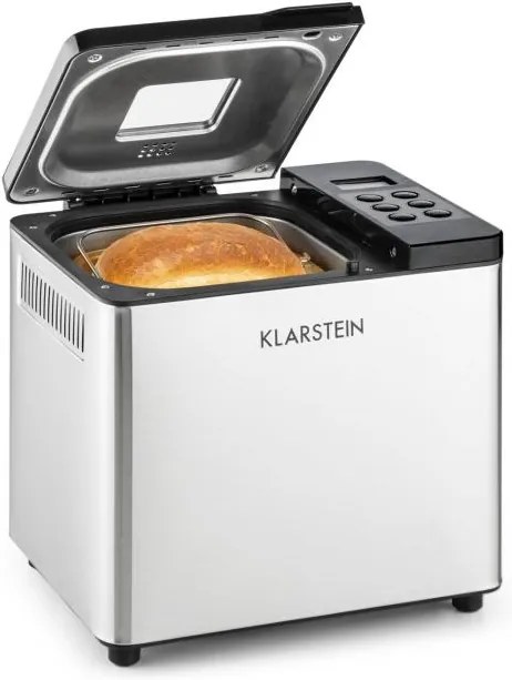 Klarstein aparat de facut paine 550 W 750g din oțel inoxidabil argintiu / negru