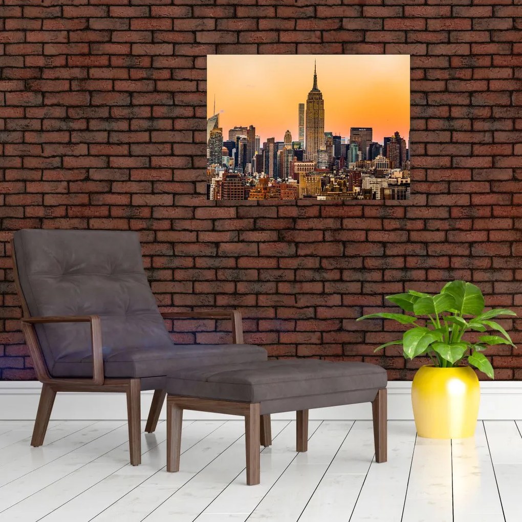 Tablou pe sticlă cu New York (70x50 cm)