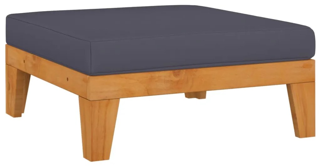 vidaXL Taburet modular, cu pernă gri închis, lemn masiv de acacia