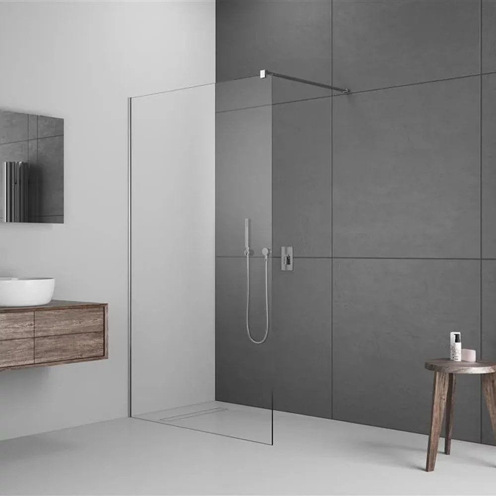 Paravan de dus tip Walk-in Radaway Modo New II crom-transparent 155 cm sticla securizata 8 mm