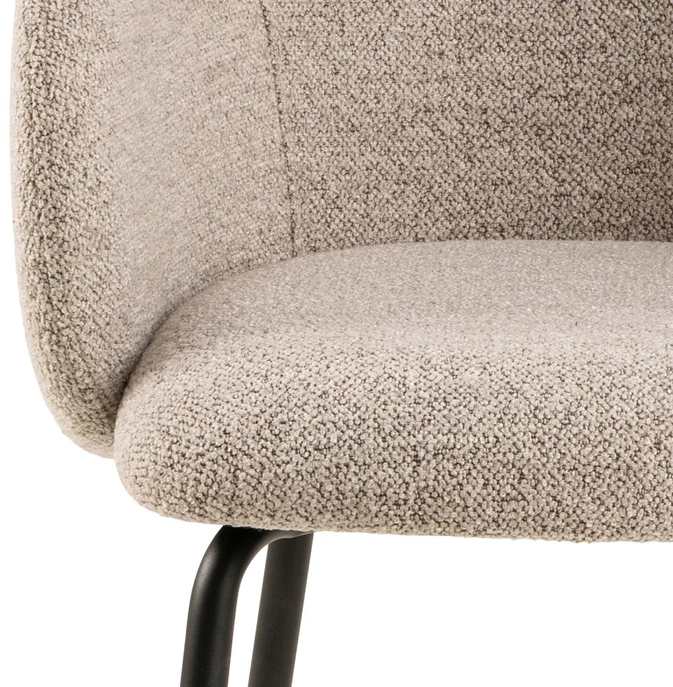 MAZZONI EXPORT CLARA Bej Latte (material Monza 60)/picioare negre - SCAUN MODERN ADÂNC TAPIȚAT PENTRU SALON/LIVING/BIROU LOFT