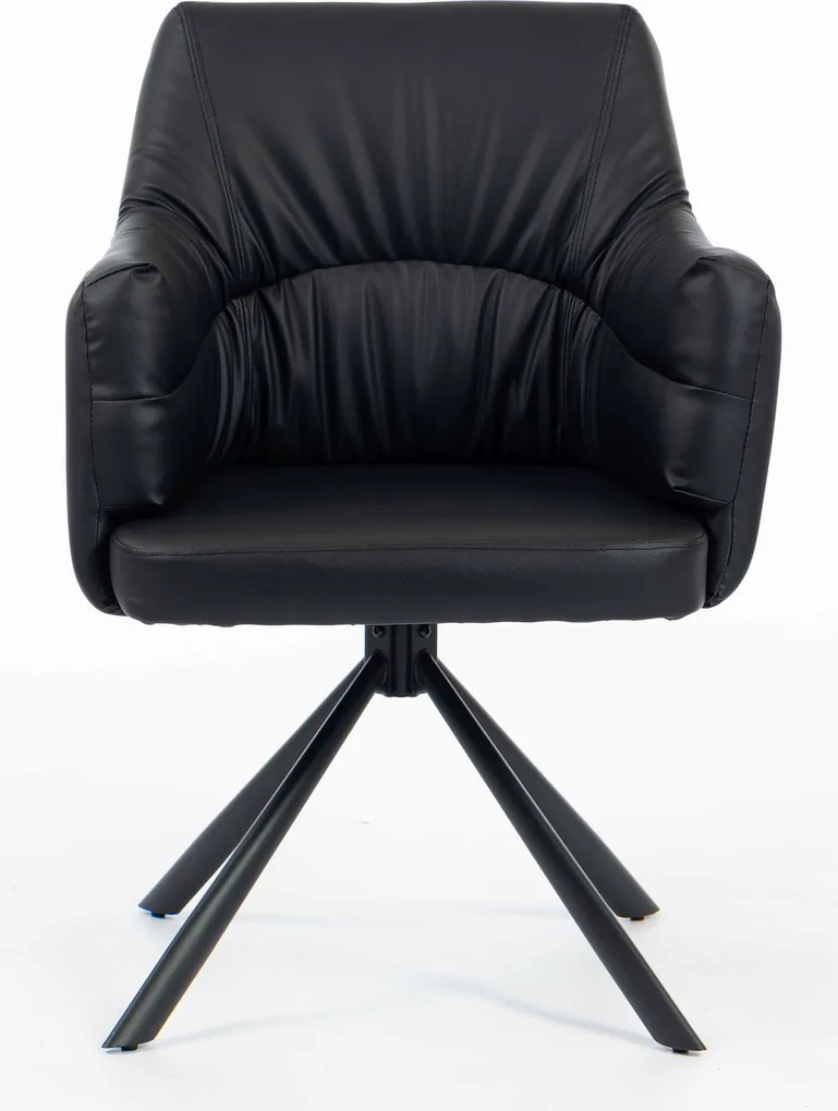HR840 BAZĂ STEA Scaun Negru Piele Ecologica cu Bază Neagră