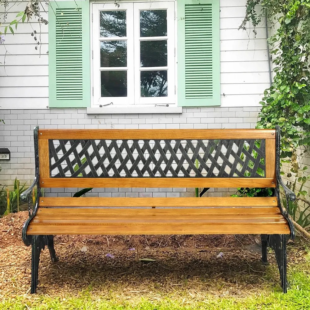 Bancă de grădină cu model rombic