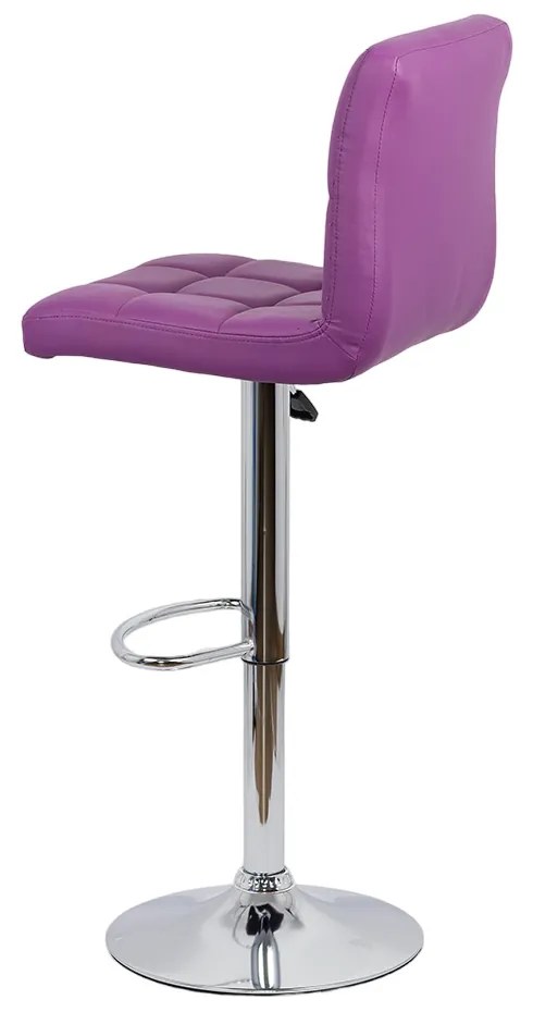 Scaun de bar mov din piele sintetică, rotativ, reglabil pe inaltime, ABS 191