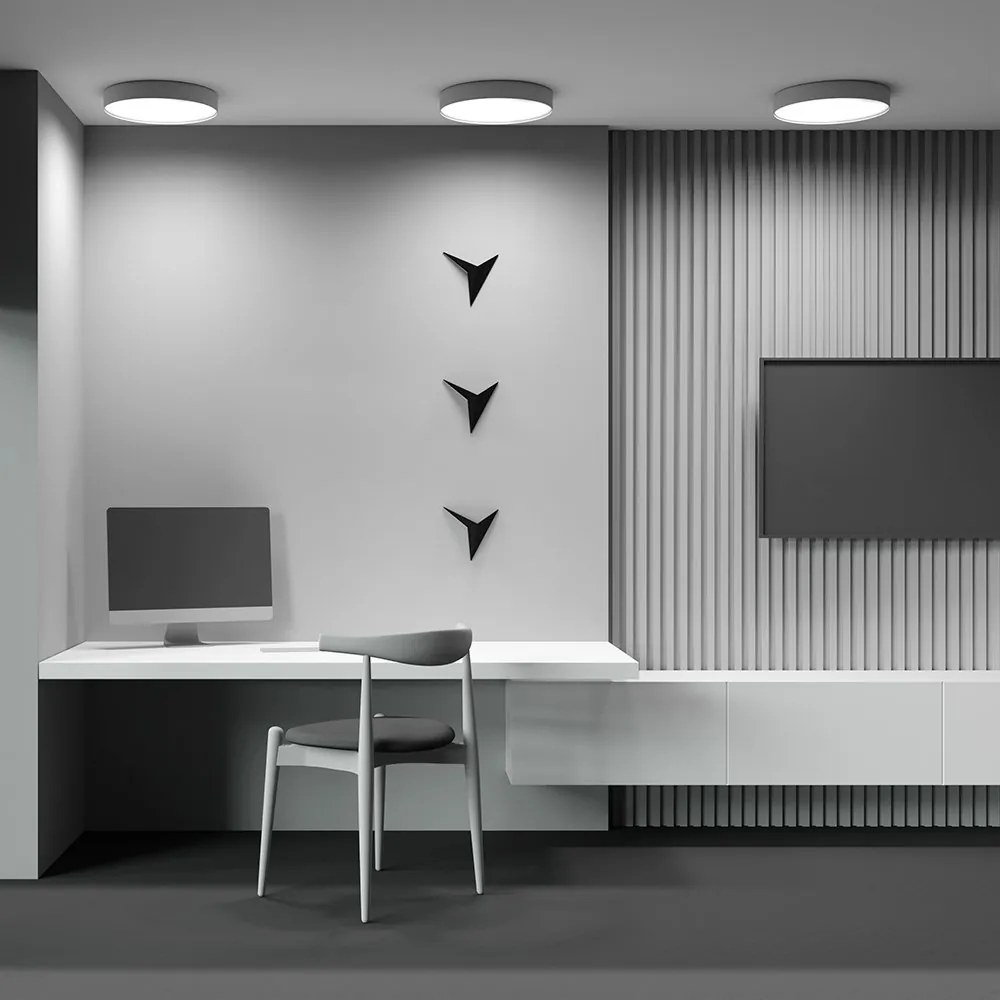 Plafoniera LED design tehnic Zoom D-40cm 3000K alba