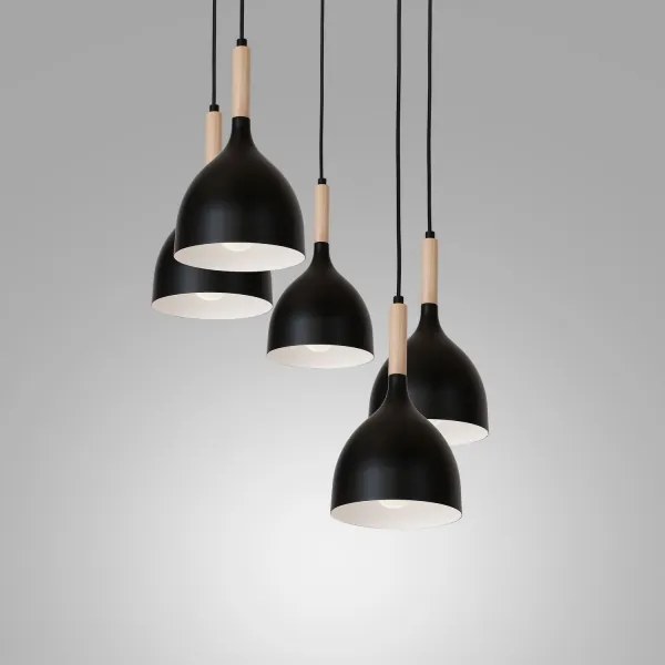Lustră pe cablu NOAK WOOD 5xE27/60W/230V