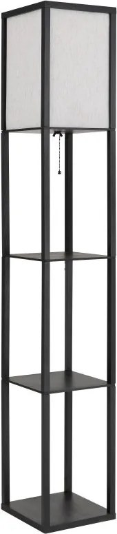 Lampa de podea tip raft din lemn negru TABITHA