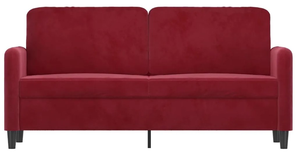 Canapea cu 2 locuri, rosu vin, 140 cm, catifea Bordo, 158 x 77 x 80 cm