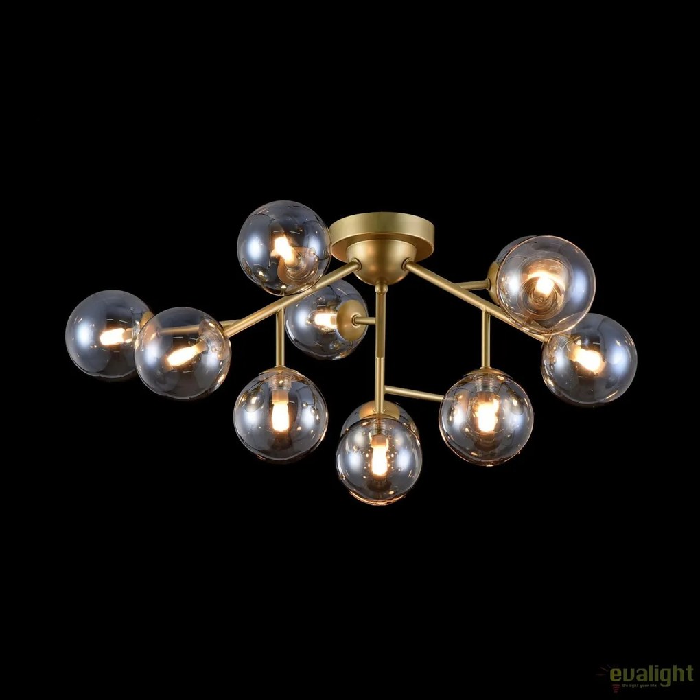 Lustra deosebita cu 12 de surse de lumina Dallas, auriu mat/ chihlimbar MYMOD545PL-12G