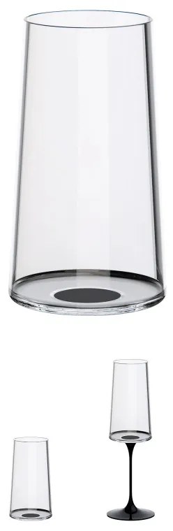 Set 2 pahare de cristal Trebonn SplitGlass 2025130, 320 ml, Ø7.8x12.5 cm, Posibilitate atasare picior, Negru