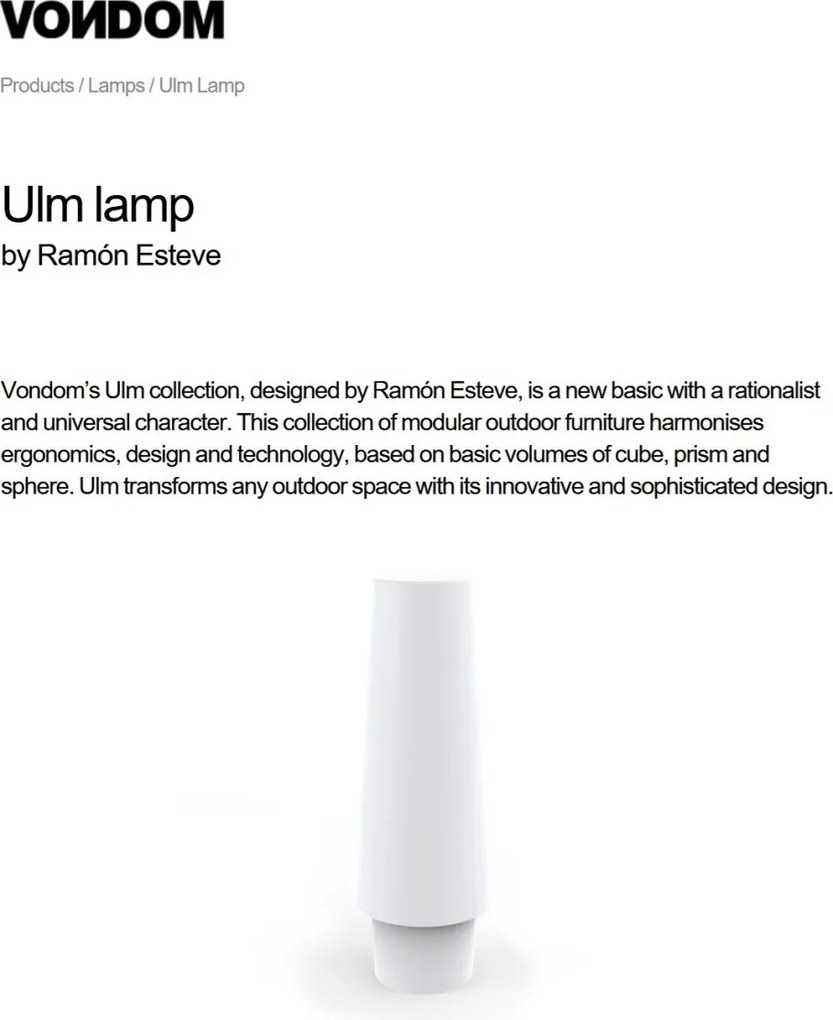 CORP DE ILUMINAT LED DECORATIV ULM LAMP VONDOM