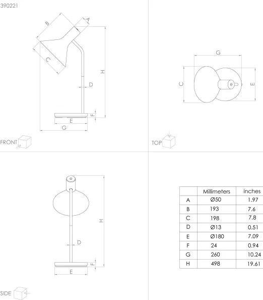 Lampă de masă Eglo 390221 MORESCANA 1xE27/28W/230V negru