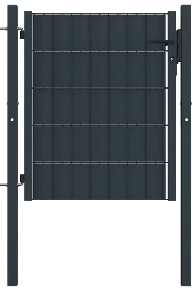 vidaXL Poartă de gard din PVC și oțel, 100x81 cm, antracit