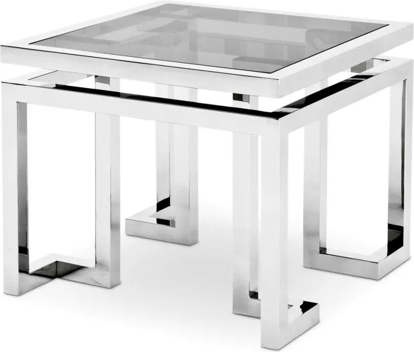 Masuta Living LUX design modern cu blat din sticla fumurie Table Palmer 108983 HZ