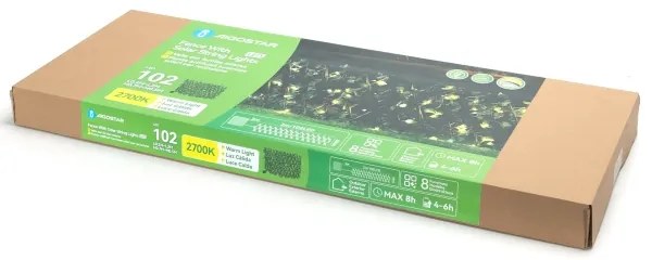 Instalație LED solară Aigostar 102xLED/2x0,7m IP65 alb cald iederă