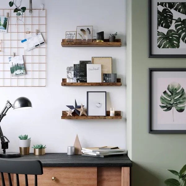 Set de 3 rafturi de perete SHELFY, maro