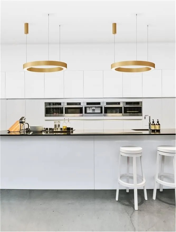 Pendul LED dimabil design modern MORBIDO alama, auriu 80cm