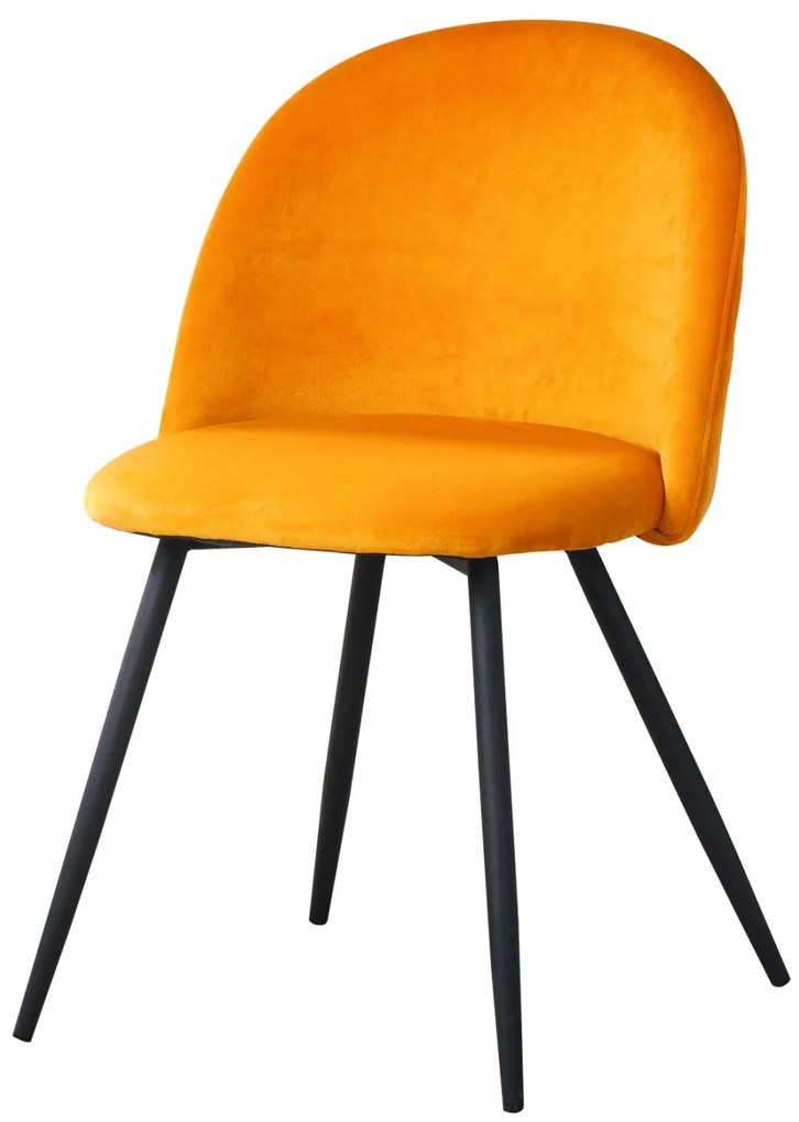 Scaun MERAN, cadru metal, galben, 45x79.5x44 cm