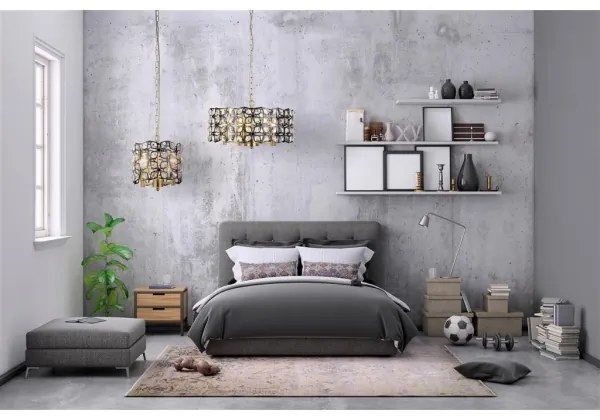 Lustră pe lanț Searchlight 59811-5BSB IRIS 5xE14/60W/230V alamă