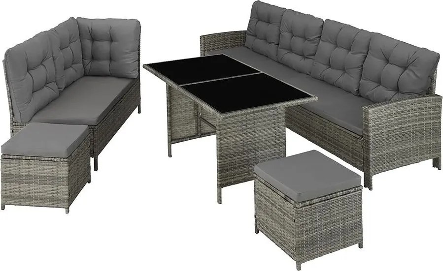 Set mobilier de grădină luxos din ratan Avenberg BARLETTA gri/gri închis