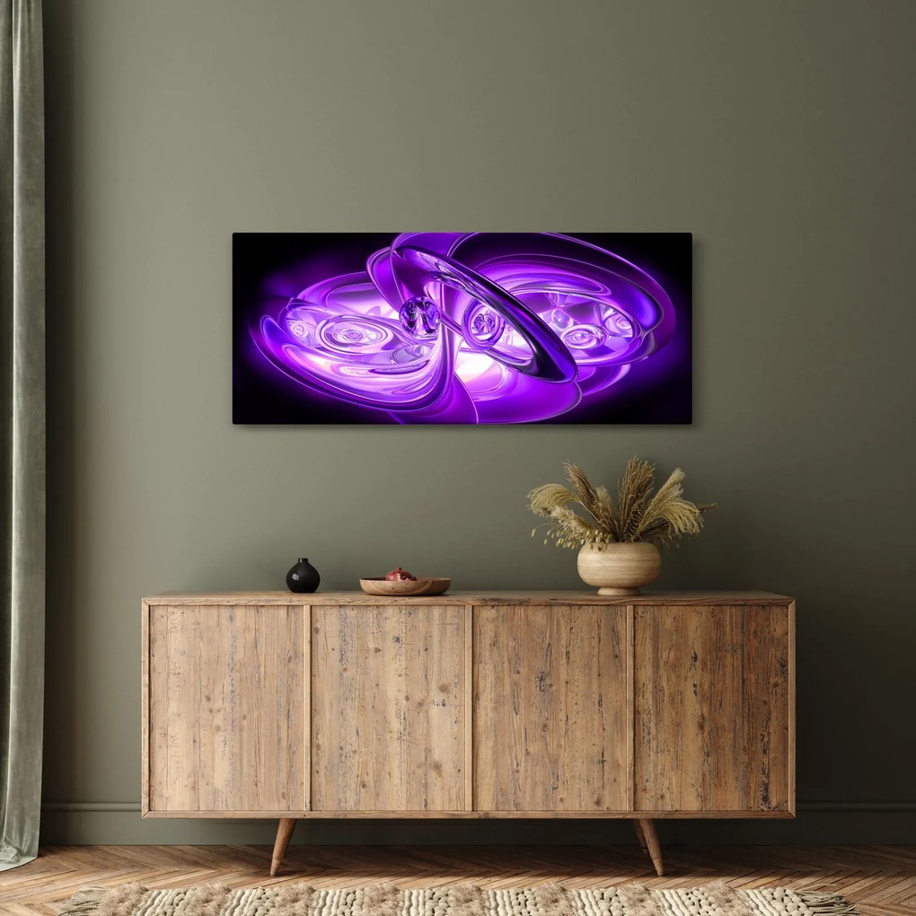 Tabloul fractalilor în violet (120x50 cm)