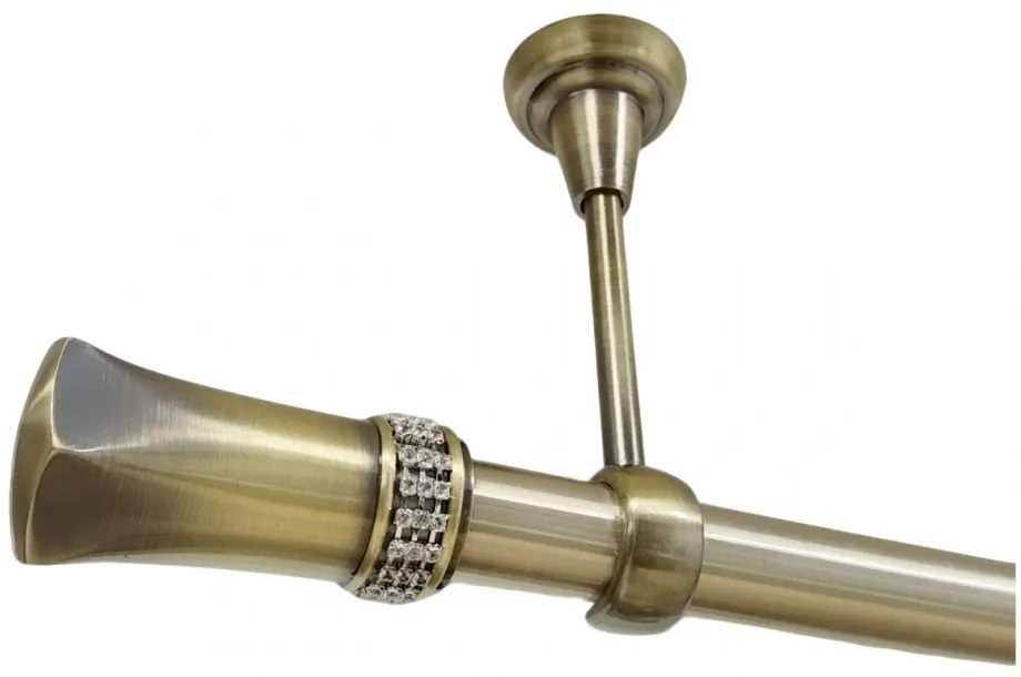 Galerie fara inele tavan PLUTON CRYSTAL /25 - aur antic (Alege marime: 200 cm)