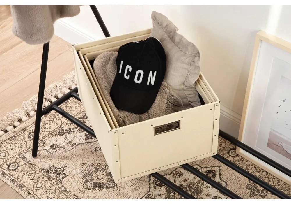 Cutii de depozitare bej 3 buc. din carton Ture – Bigso Box of Sweden